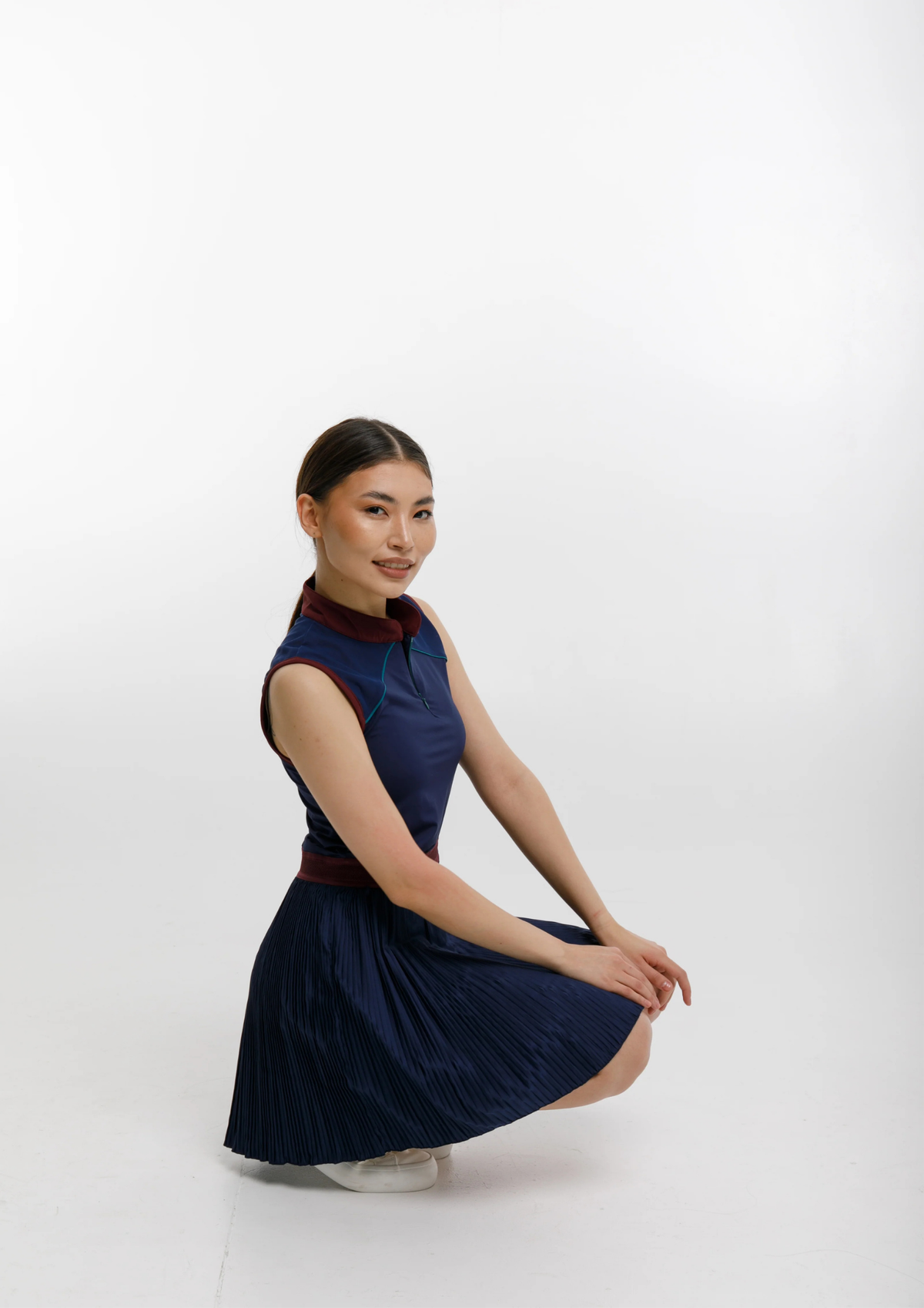 Full Navy Tennis Skirt