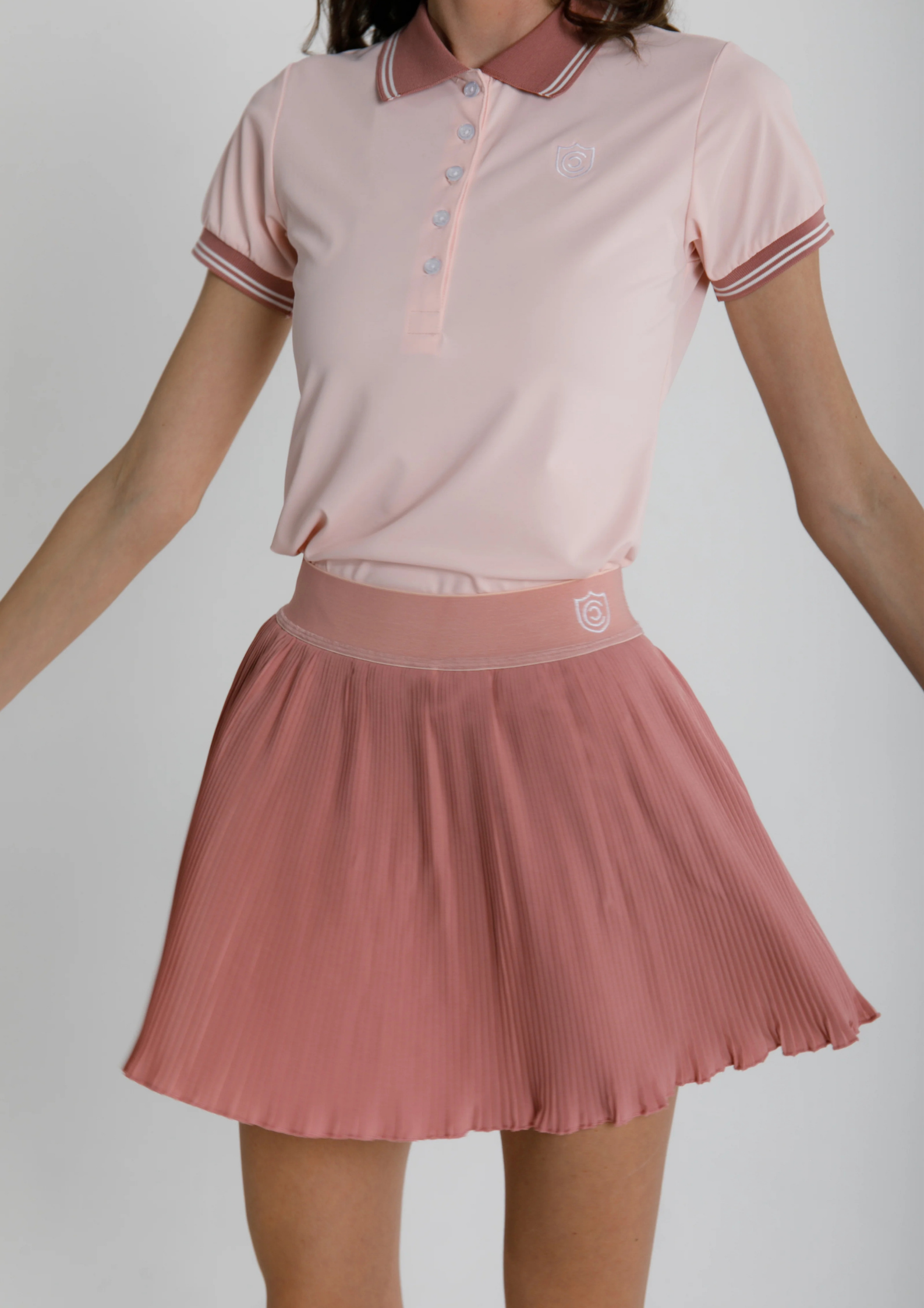 Blush Pink Pleated Skirt