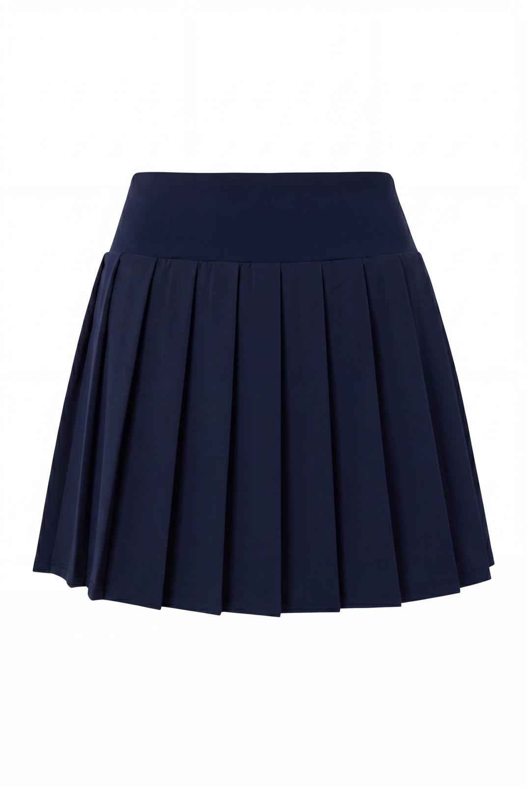 Navy Blue Pleated Skirt