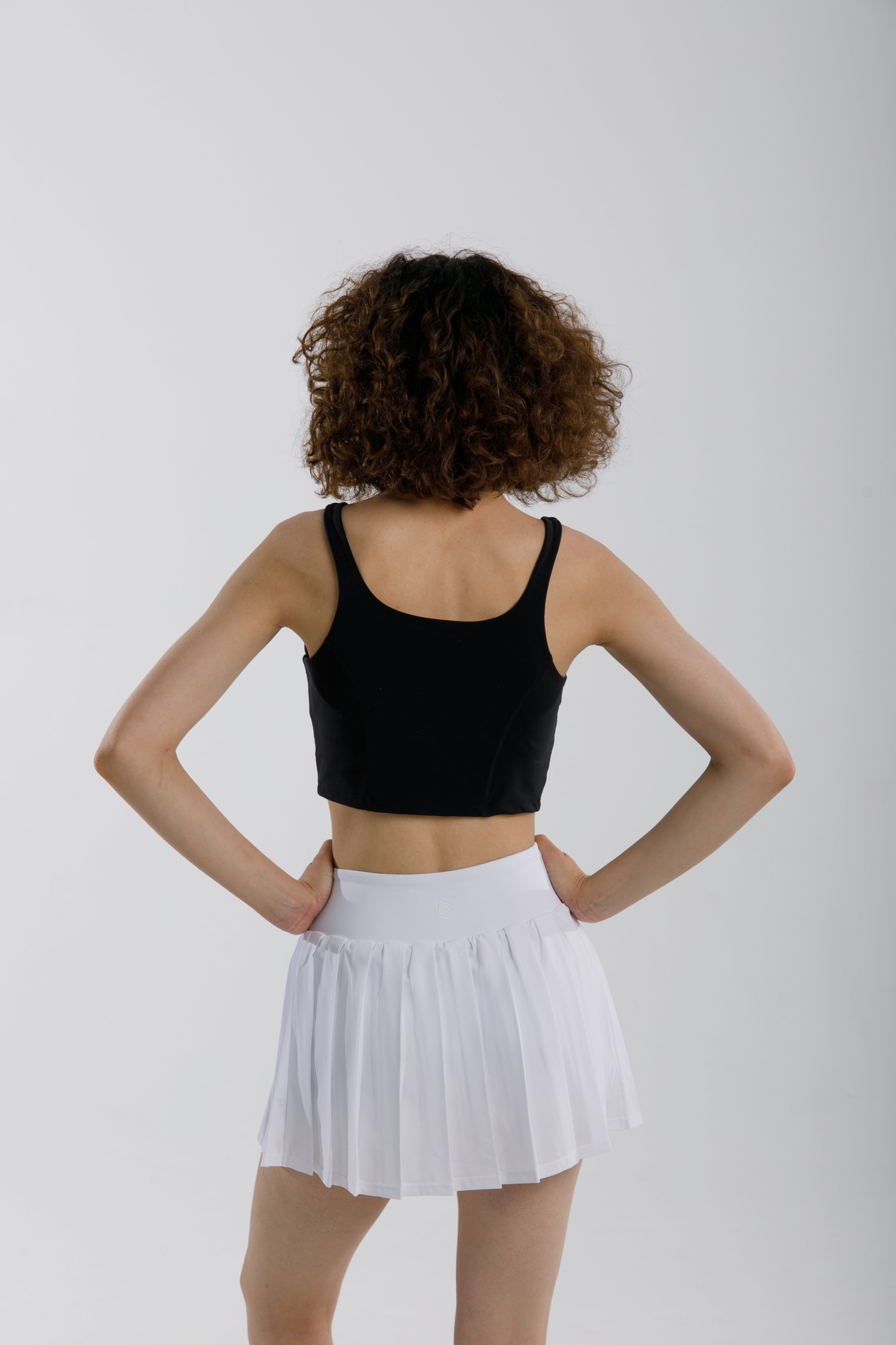 White pleated skirt