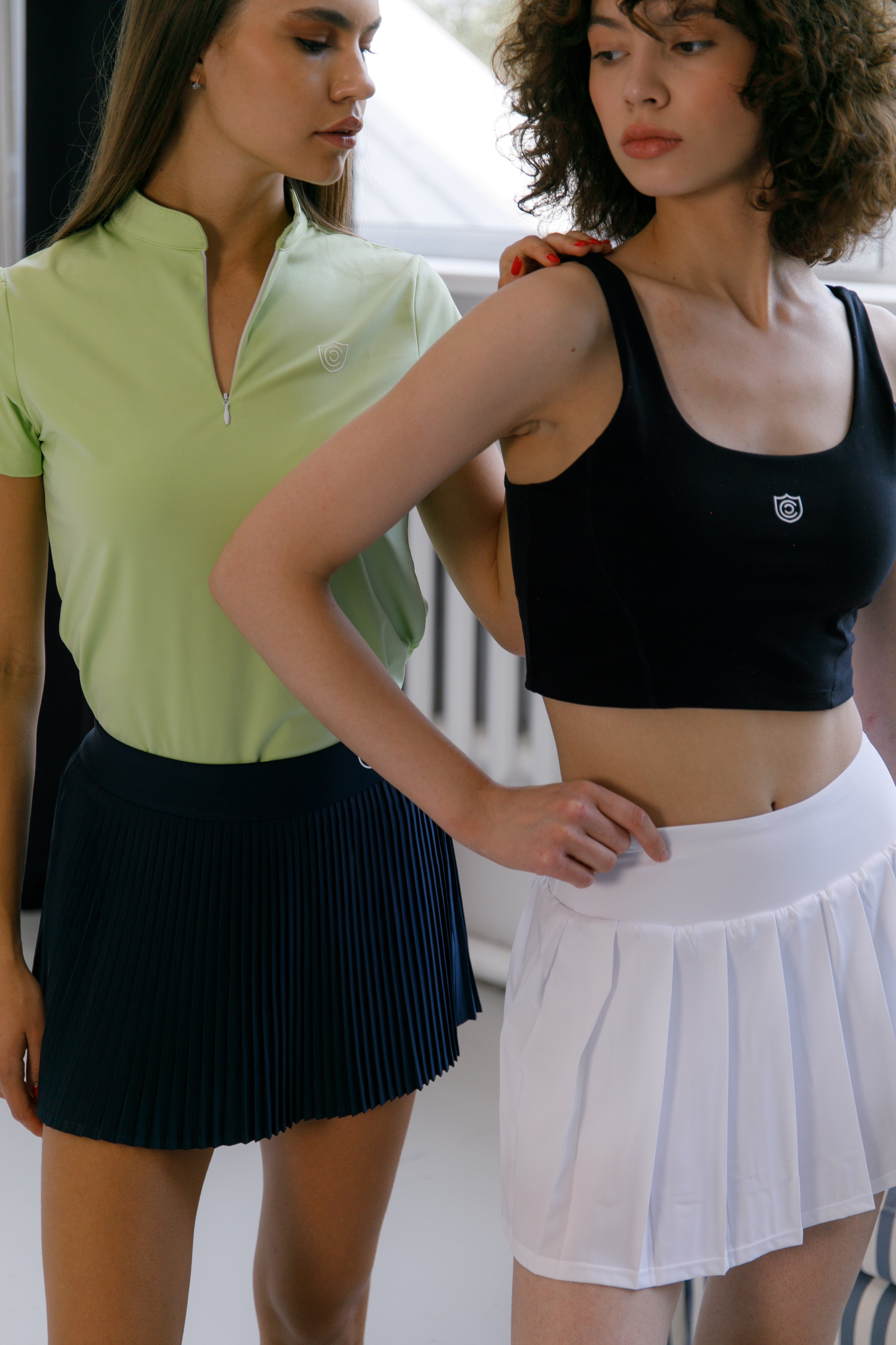 White pleated skirt