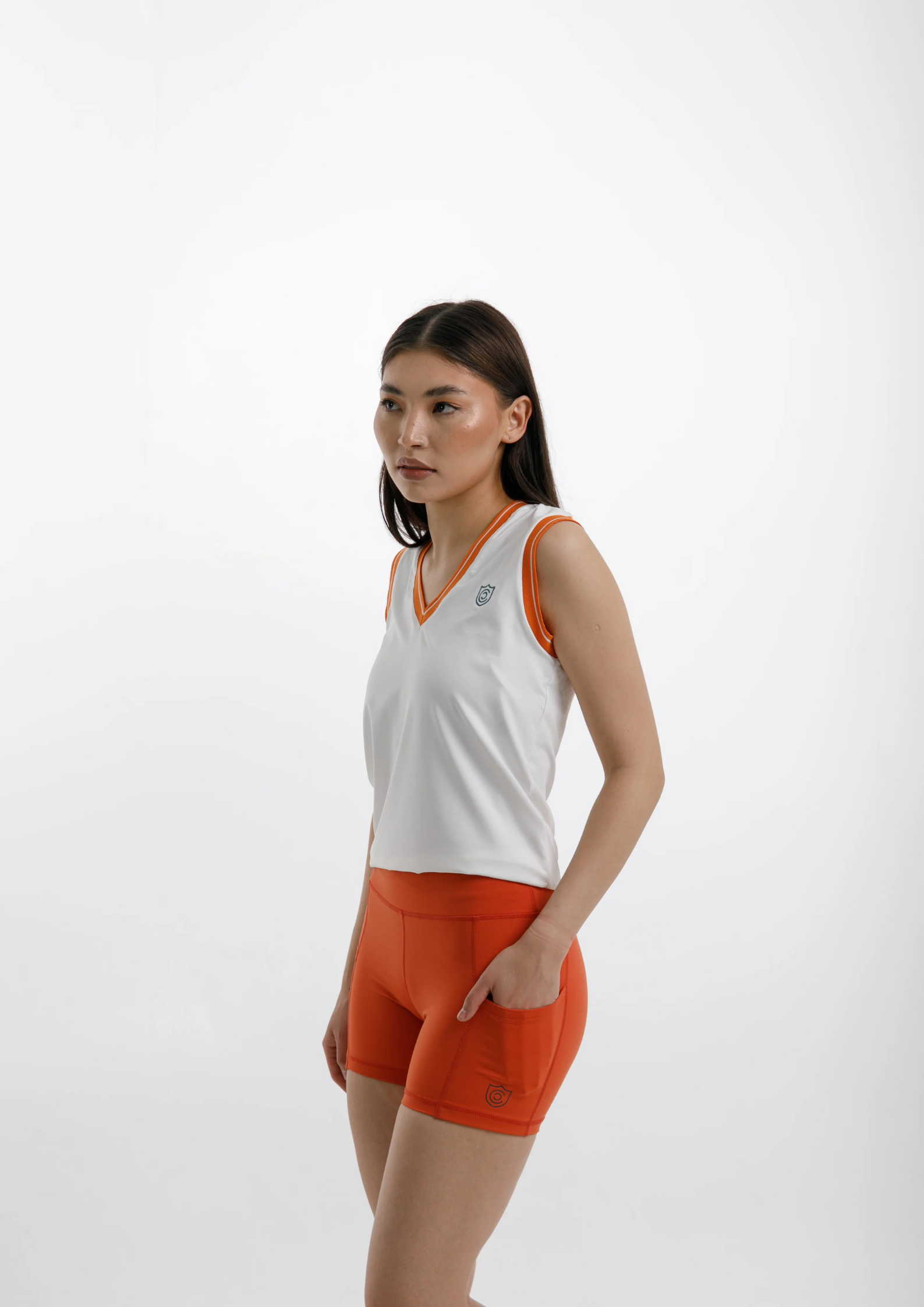 Orange High Waist Lift And Contour Shorts