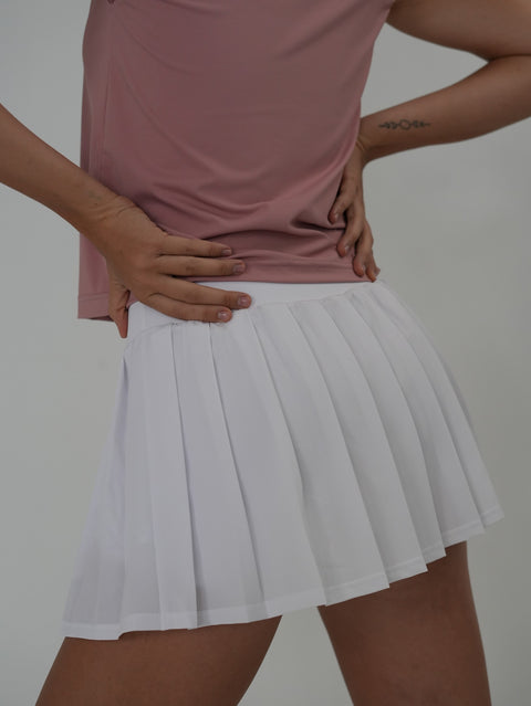 White pleated skirt