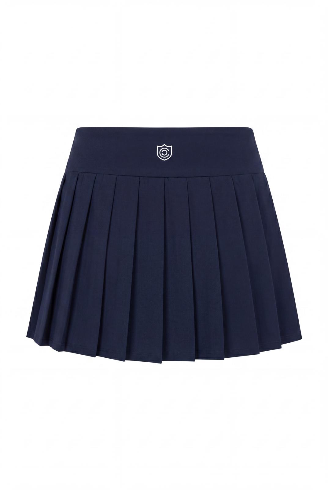 Navy Blue Pleated Skirt