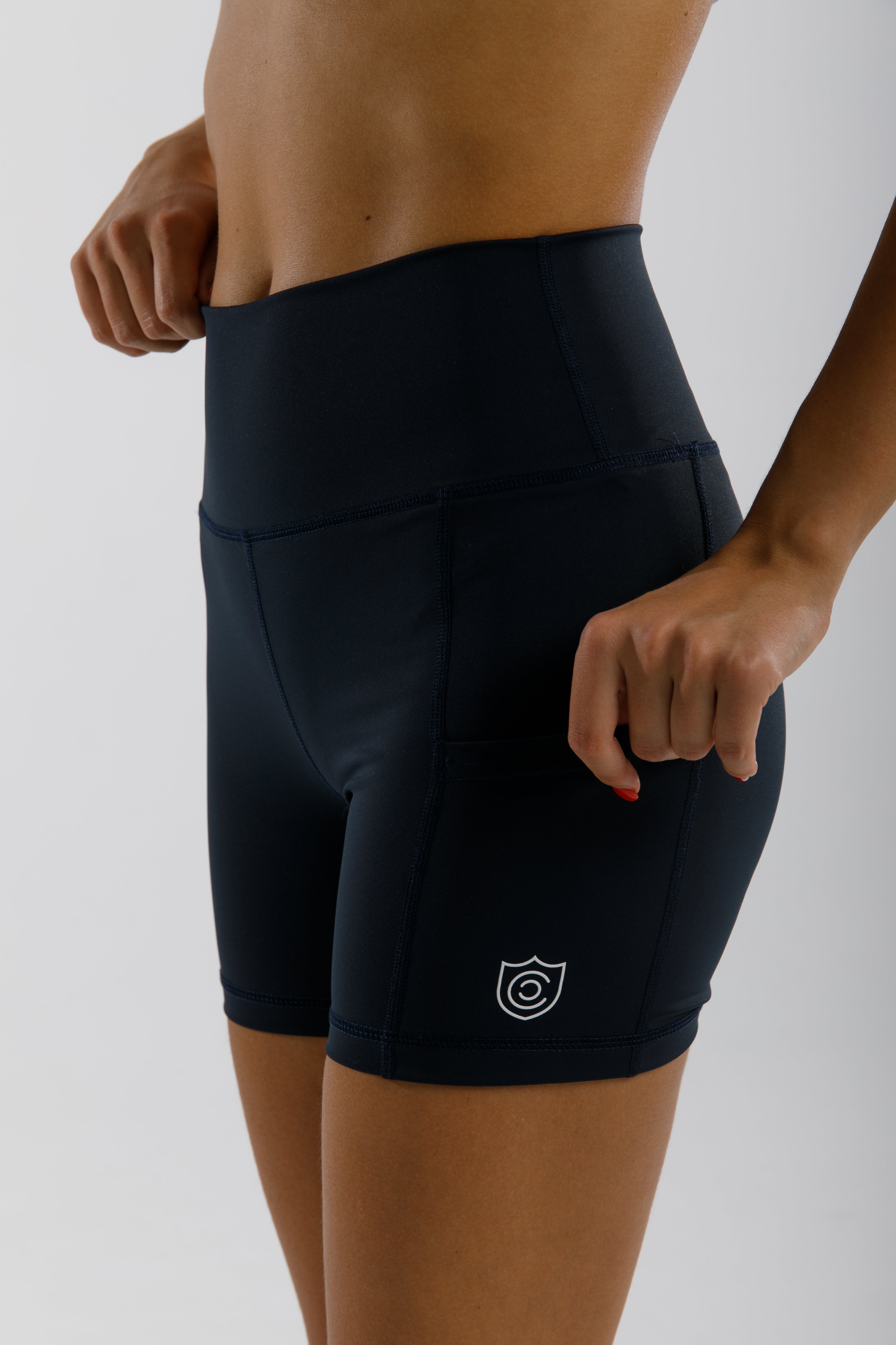 Navy Blue High Waist Lift And Contour Shorts